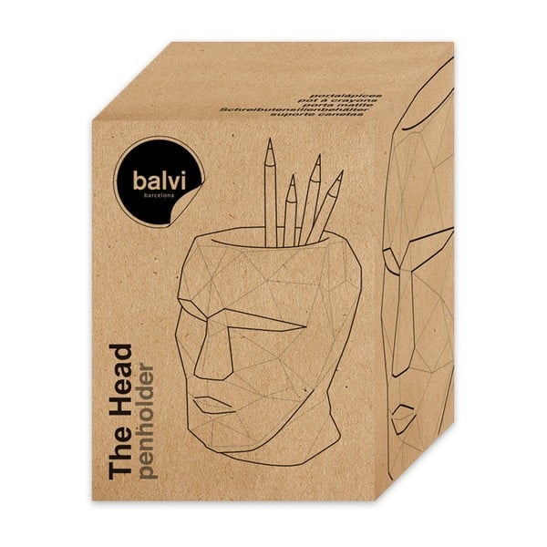 Organizzatore di cancelleria in cemento Head - Balvi-image-3