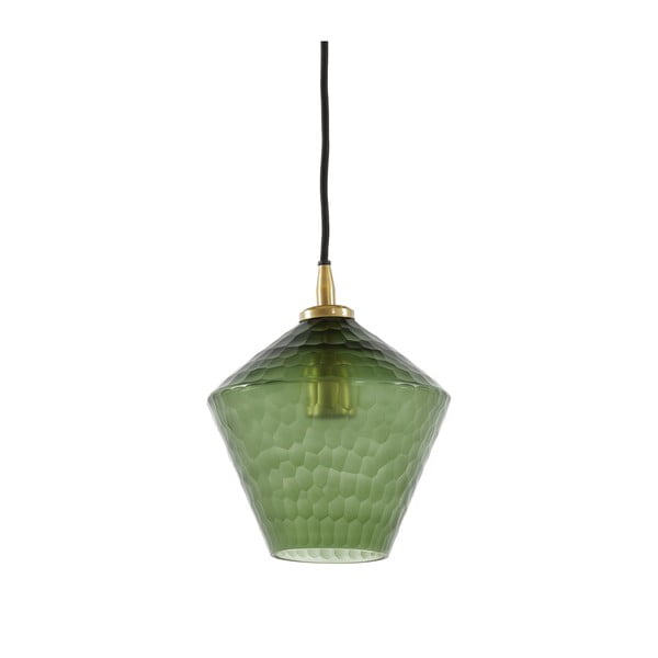 Lampada a sospensione verde con paralume in vetro ø 20 cm Delila - Light & Living