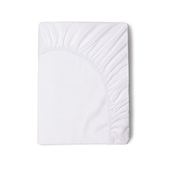 Lenzuolo di cotone sateen elasticizzato bianco, 180 x 200 cm - HIP