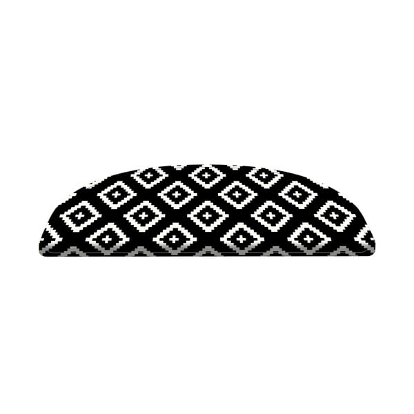 Set di 16 gradini in bianco e nero , 20 x 65 cm Art - Vitaus