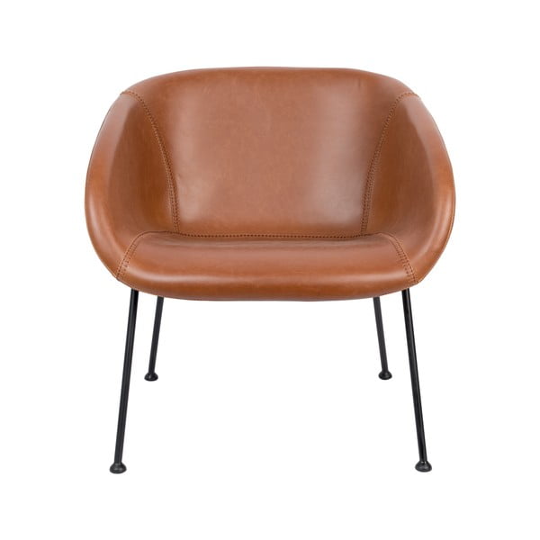 Poltrona in similpelle marrone Feston - Zuiver-image-2