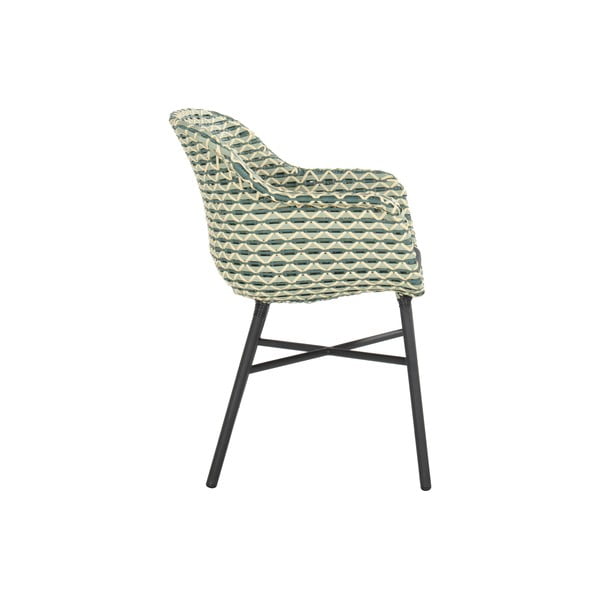 Sedia da esterno verde in rattan artificiale Delphine – Hartman-image-4