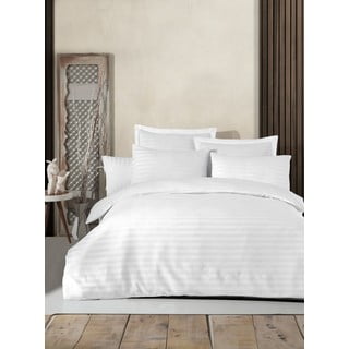 Biancheria da letto bianca in tessuto damascato per letto matrimoniale 200x200 cm Water Yollu – Mijolnir