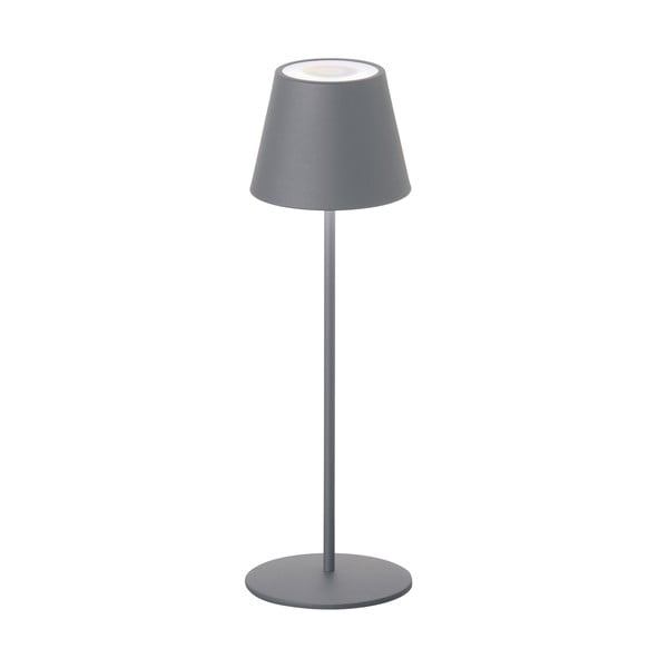Lampada da tavolo dimmerabile a LED grigia con sensore di movimento e paralume in metallo (altezza 38 cm) Consenza - Fischer & Honsel