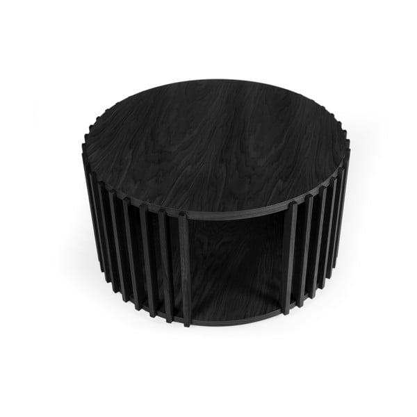 Tavolino in rovere nero , ø 83 cm Drum - Woodman-image-4