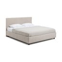 Letto matrimoniale imbottito beige con contenitore, materasso e rete inclusi 160x200 cm Myra Slim Line – Bonami Selection