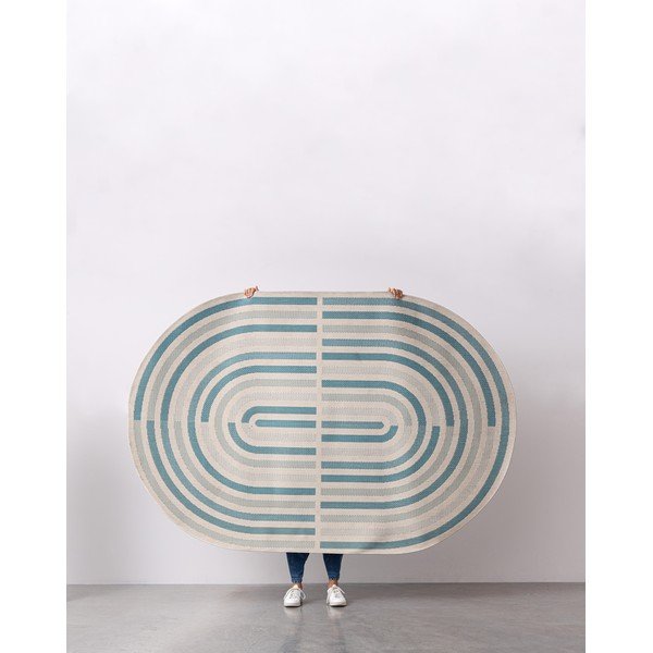 Tappeto da interno/esterno blu/color crema 160x229 cm Nour – Bizzotto-image-1