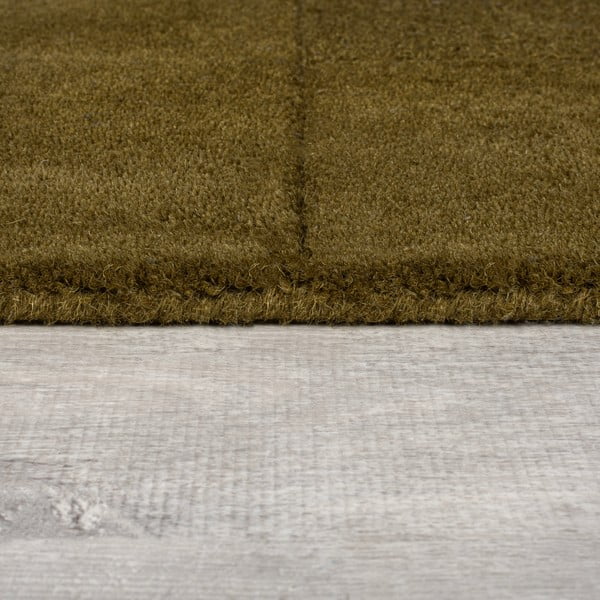 Tappeto in lana kaki tessuto a mano 200x290 cm Checkerboard - Flair Rugs-image-4