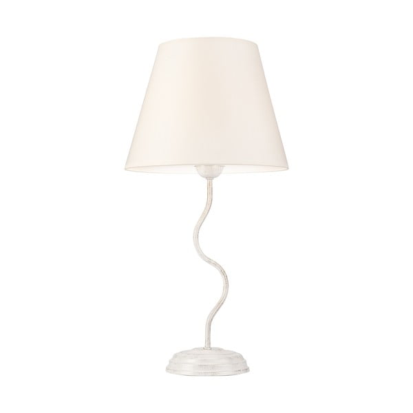 Lampada da tavolo bianca con paralume in tessuto, altezza 52 cm Fabrizio - LAMKUR