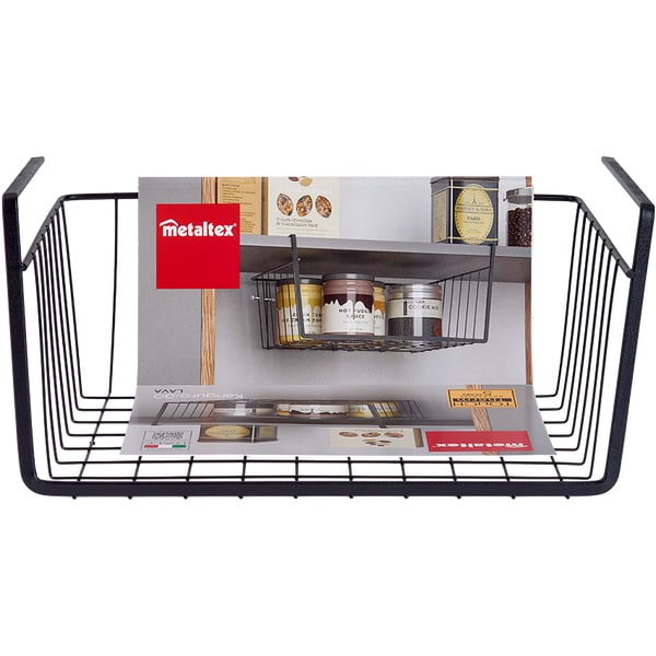 Cestino da cucina sospeso nero, lunghezza 30 cm - Metaltex-image-3