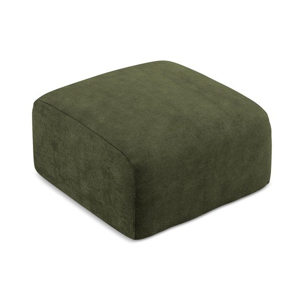 Poggiapiedi verde con rivestimento in ciniglia Leila – Makamii-image-2