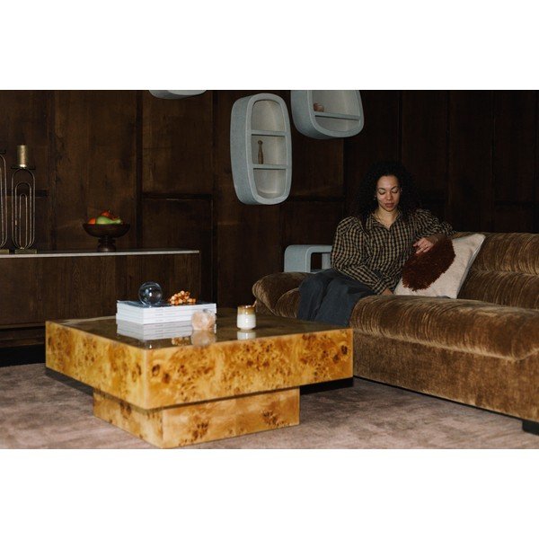 Tavolino da salotto di colore naturale con effetto noce 90x90 cm Quinn – Dutchbone-image-3