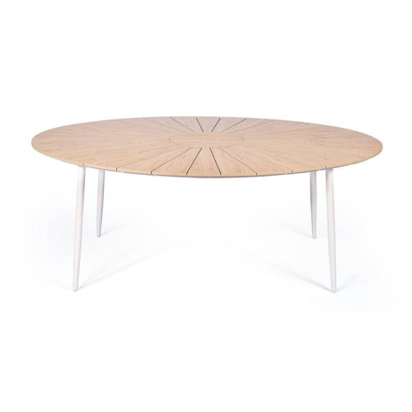 Set di 4 sedie da pranzo bianche Jaanna e tavolo naturale Marienlist - Bonami Essentials-image-1