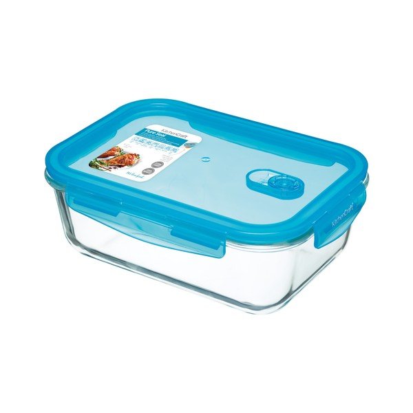 Skleněný box s ventilem Kitchen Craft Rectangular, 1,8 litru