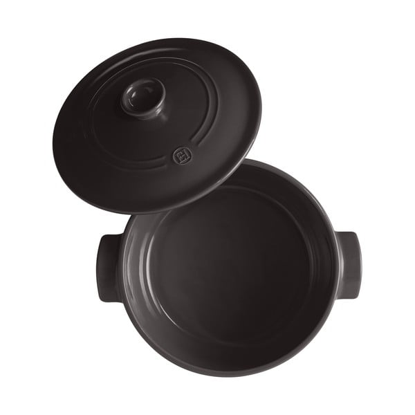 Pentola in ceramica nera con coperchio , ⌀ 27 cm - Emile Henry-image-1