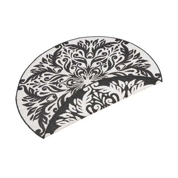 Tappeto da esterno nero e crema , ⌀ 200 cm Madrid - NORTHRUGS-image-3