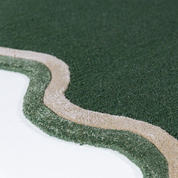 Tappeto verde scuro in misto lana tessuto a mano 200x290 cm Rivo Wool – Flair Rugs-image-3