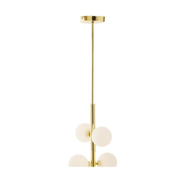 Lampadario bianco/dorato in metallo con paralume in vetro ø 27 cm Trieste – Premier Housewares-image-3