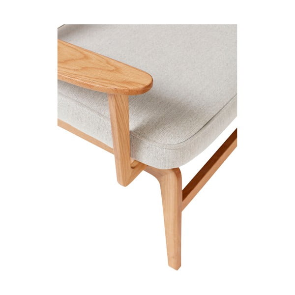 Poltrona grigia con struttura in legno di rovere Haze - Hübsch-image-2