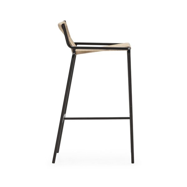 Sgabello da bar beige in metallo (altezza della seduta 65 cm) Emily – Marckeric-image-3