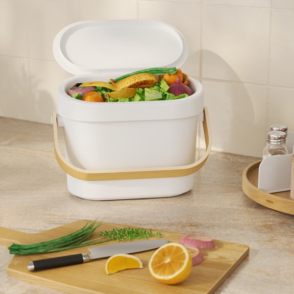 Bidone per l'umido bianco 4 l Bellwood – Umbra-image-1