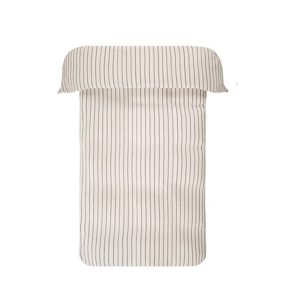 Set copripiumino e federa bianco e nero in mussola per letto singolo 140x200 cm Amilia – Jotex