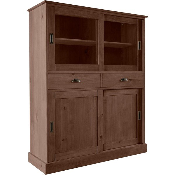 Vetrina in legno di pino marrone con ante scorrevoli 140x40 cm Harry - Støraa-image-2