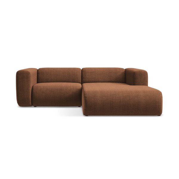 Divano angolare color terracotta (con penisola a destra/con chaise lounge) Ekahi – Makamii