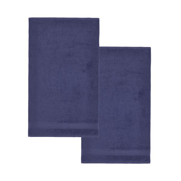 Set di asciugamani tipo terry blu scuro in cotone 2 pz 90x140 cm Anti-Bacterial – Catherine Lansfield