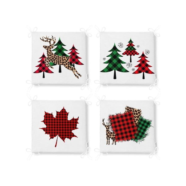 Set di cuscini per sedie a tema natalizio 4 pz 40x40 cm Tartan – Mila Home