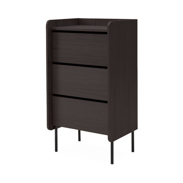 Cassettiera alta nera in rovere 60x108,5 cm Wrap - Bonami Selection-image-2