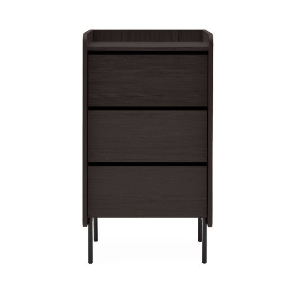 Cassettiera alta nera in rovere 60x108,5 cm Wrap - Bonami Selection