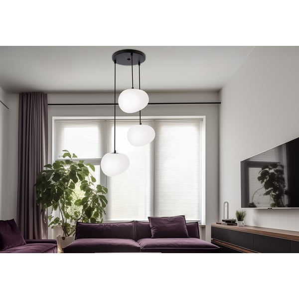 Lampadario bianco e nero ø 42 cm Stones – Candellux Lighting-image-2