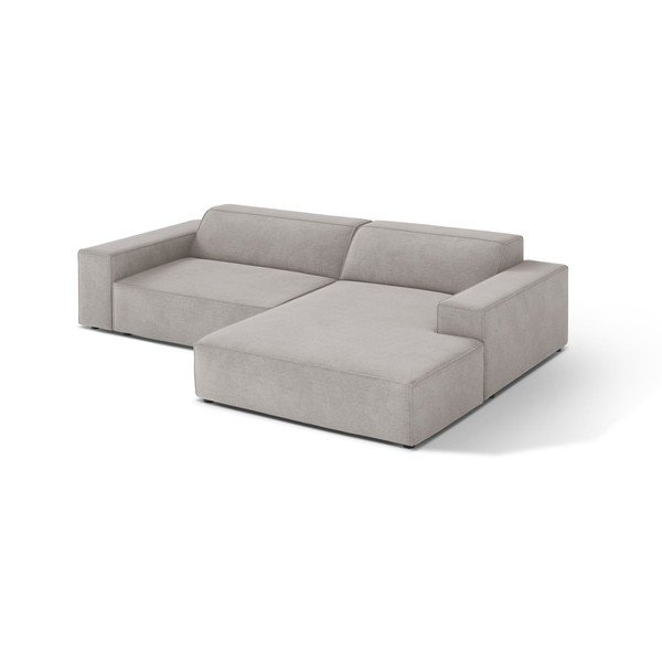 Divano angolare componibile grigio chiaro (con penisola a destra/con chaise lounge) Jodie – Micadoni 