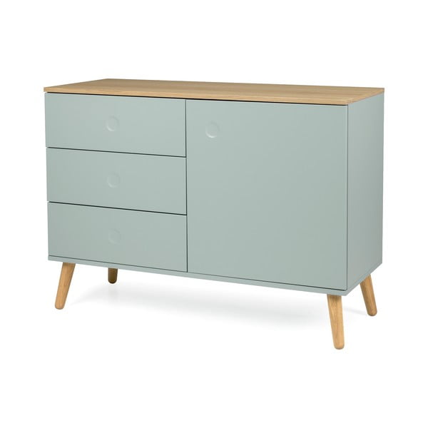 Cassettiera bassa verde chiaro in rovere 109x79 cm Dot - Tenzo-image-2