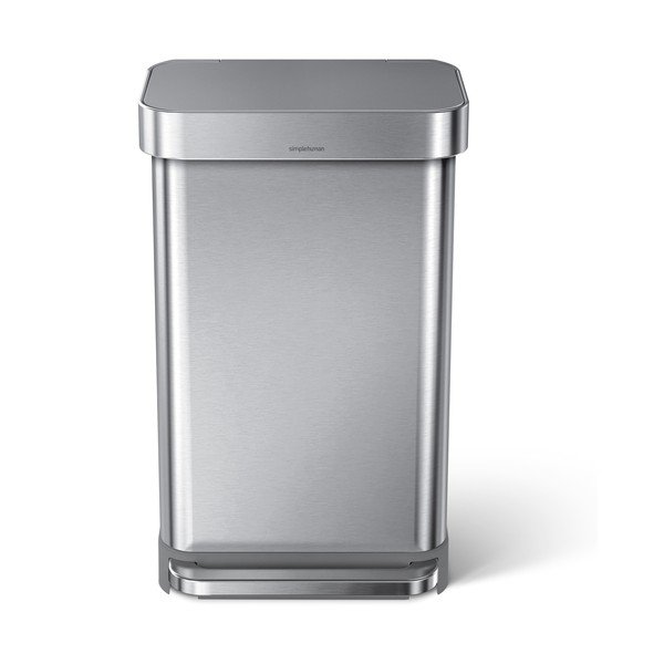 Cestino per la spazzatura argentato in acciaio con pedale 45 l – simplehuman-image-2