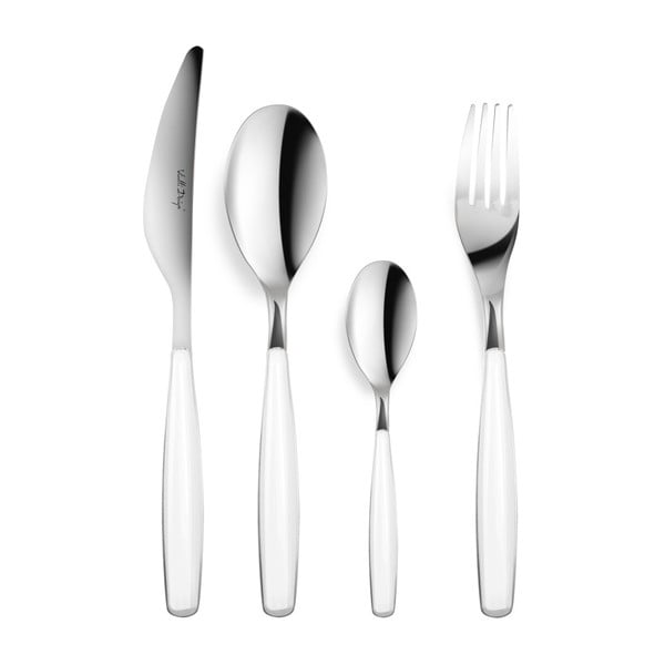 Set di posate da 24 pezzi con manico bianco London - Vialli Design