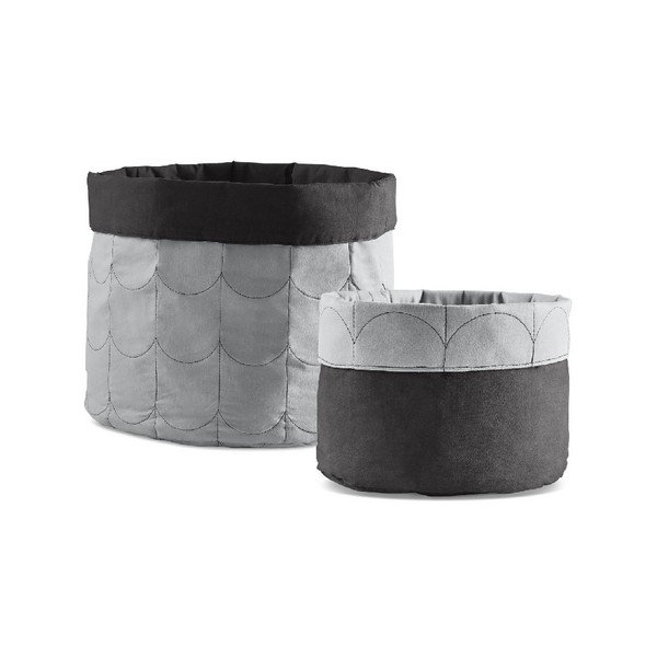 Set di 2 contenitori bifacciali grigi Room - Flexa