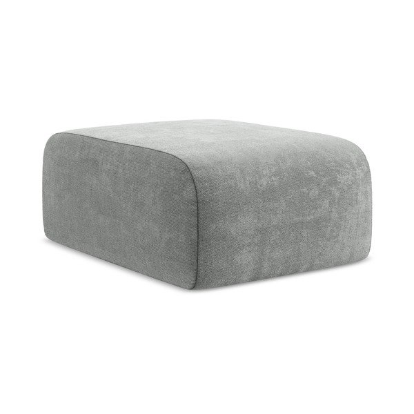 Poggiapiedi grigio con rivestimento in ciniglia Lani – Makamii