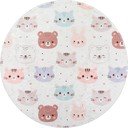 Tappeto per bambini avorio lavabile ø120 cm Cute Animals – Vitaus