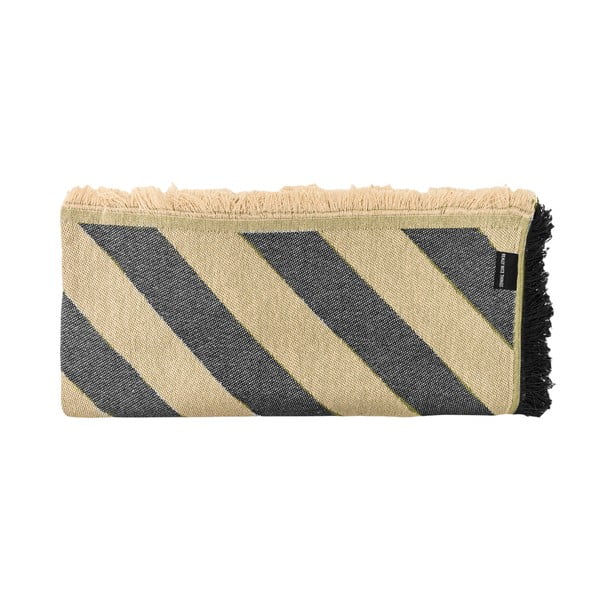 Copriletto nero e beige per letto matrimoniale 240x240 cm Black Lines - Really Nice Things-image-1