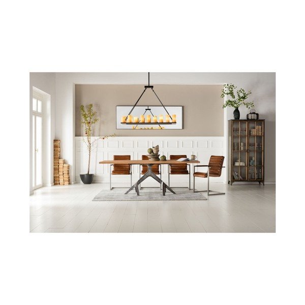 Sedia in pelle marrone con braccioli Cantilever Riffle Buffalo - Kare Design-image-4