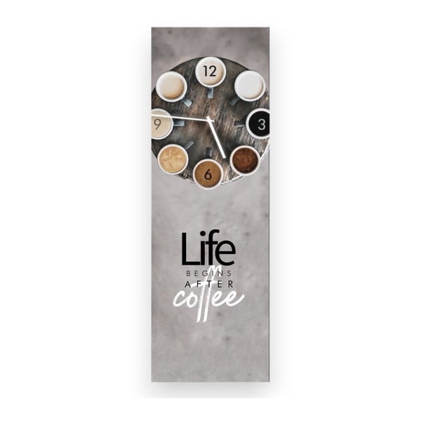 Orologio da parete 20 x 60 cm Glassclock Coffee Love - Styler