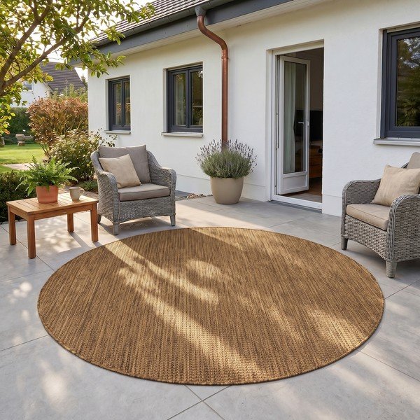 Tappeto da interno/esterno rotondo marrone ø 120 cm Mira 1450 – Ayyildiz Carpets-image-1