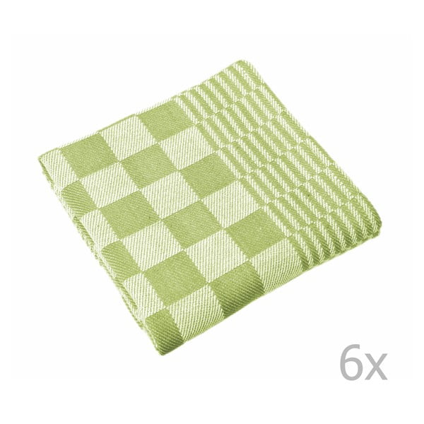 Set di 6 strofinacci verdi, 65 x 65 cm Mineur - Tiseco Home Studio-image-1