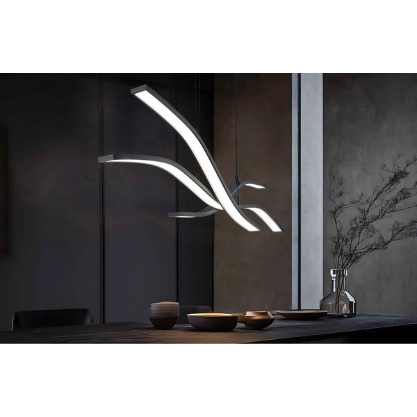 Lampadario LED nero opaco in metallo con telecomando/con intensità regolabile Spider – Trio Select-image-1