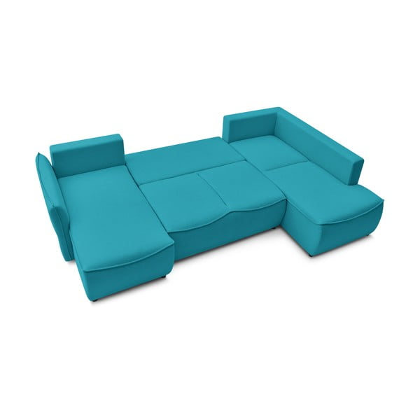 Divano letto angolare turchese (angolo destro) Leon - Bobochic Paris-image-3