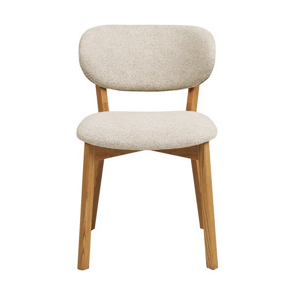 Sedia da pranzo beige/di colore naturale in imbottito Dunkirk – House Nordic-image-2