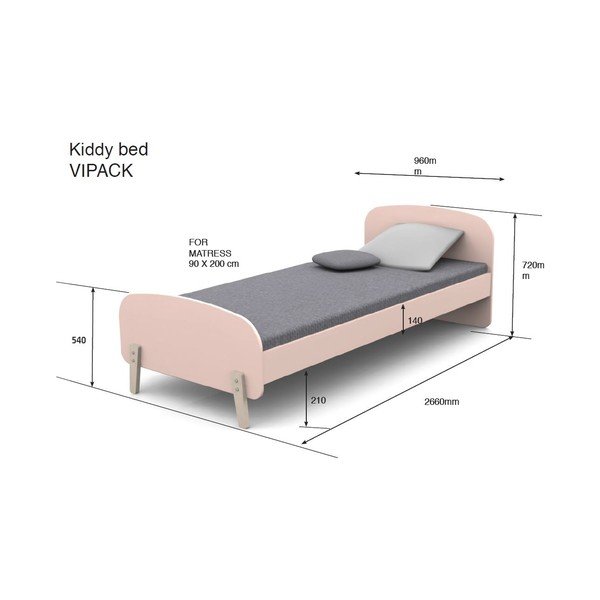 Letto bianco per bambini , 90 x 200 cm Kiddy - Vipack-image-4