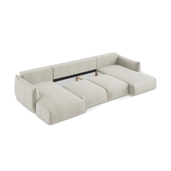 Divano angolare beige allungabile (a U) Leila – Makamii-image-4